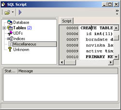 SQL editor včetně strukturované mapy celého SQL souboru