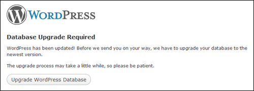 Database Upgrade Required