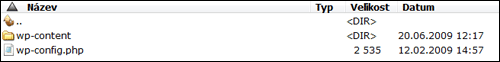 Vymazané soubory a adresáře WordPressu