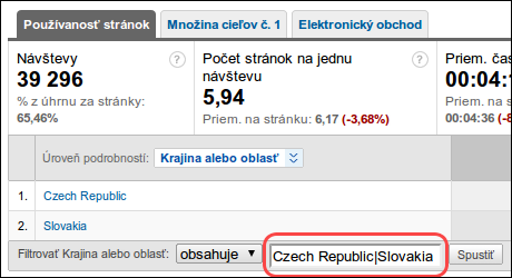 Snímok obrazovky z Google Analytics s rozšíreným filtrom2
