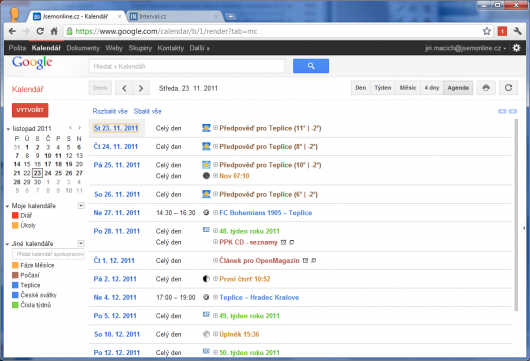 Screenshot - Google Calendar