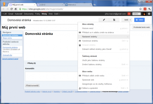 Screenshot - Google Sites