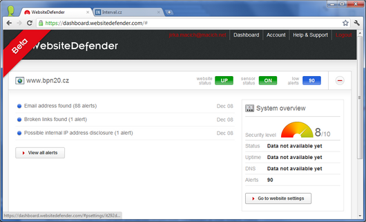 Screenshot - Website Defender