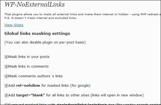 WP no external links