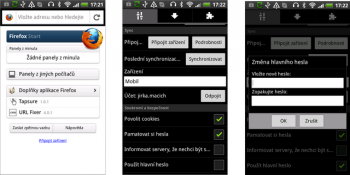 Mobilní Firefox - synchronizace hesel