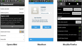 Synchronizace v mobilních prohlížečích