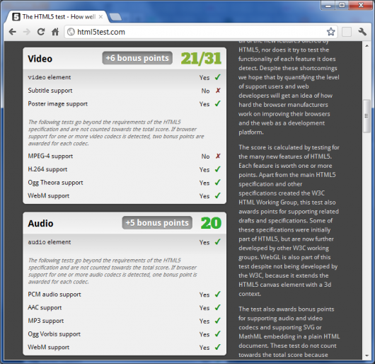 Google Chrome - podpora multimédií v rámci HTML 5
