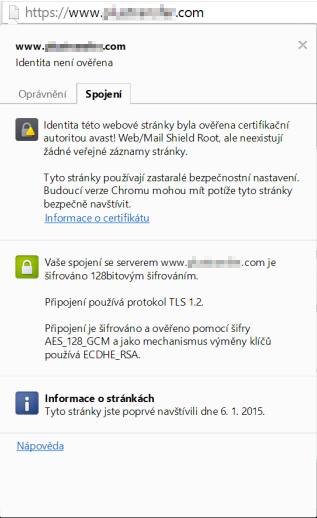 Avast a EV SSL certifikát