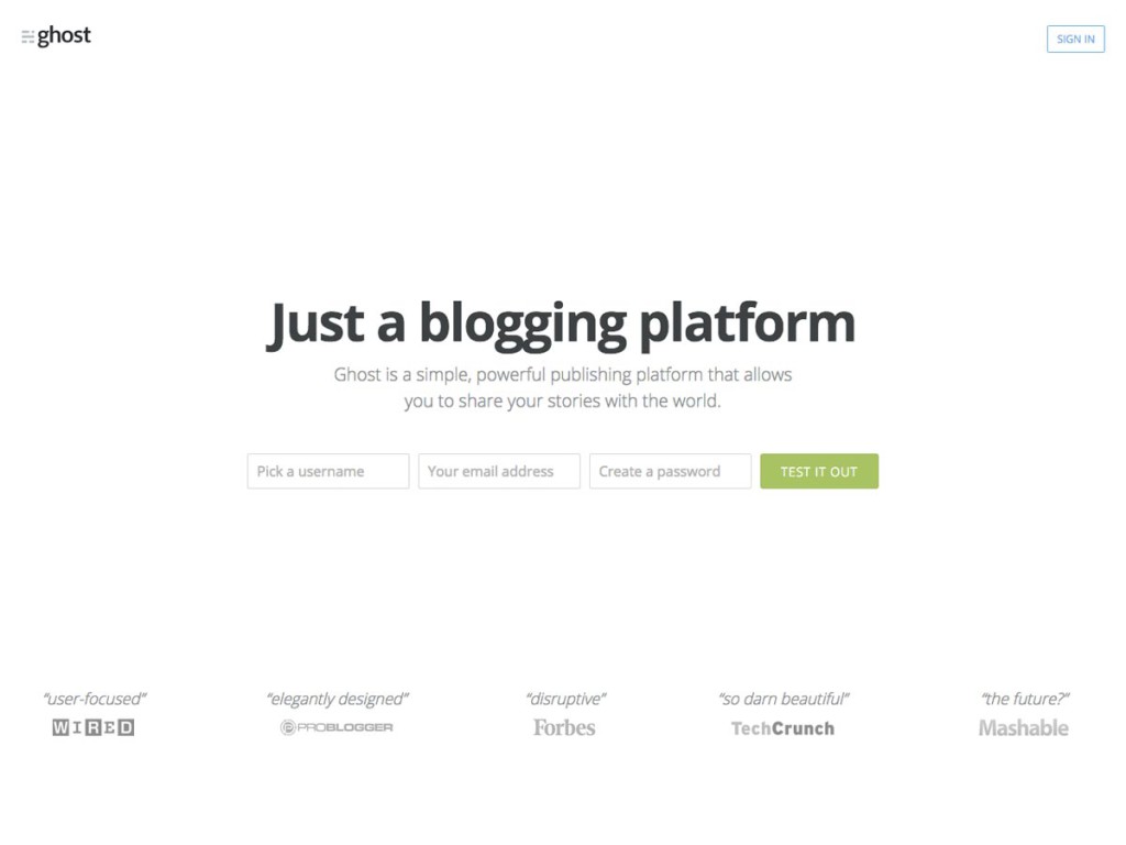 ghost blogging platform