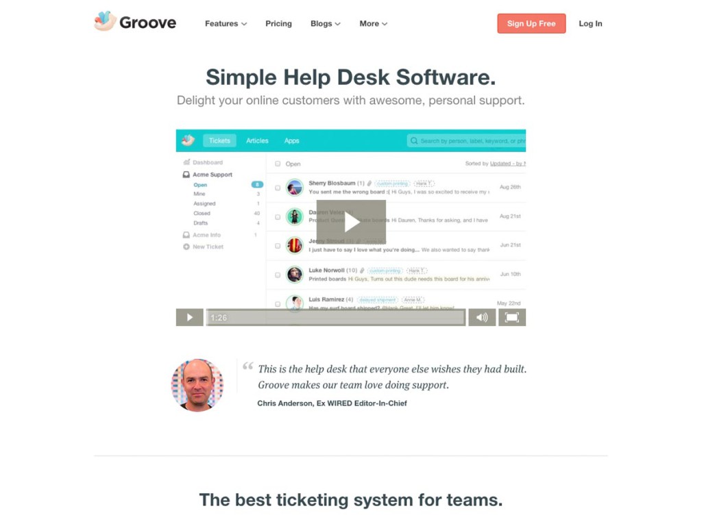 groove landing page