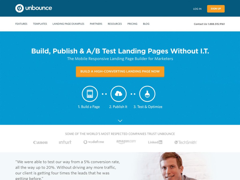 unbounce landing page